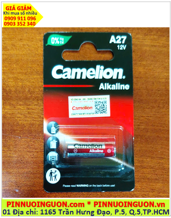 Camelion A27-BP1, Pin Remote 12v Alkaline Camelion A27-BP1 chính hãng (Vỉ 1 viên)